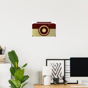 Retro Brown och Guld Antique Radio Poster
