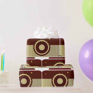 Retro Brown och Guld Antique Radio Presentpapper