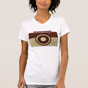 Retro Brown och Guld Antique Radio T Shirt