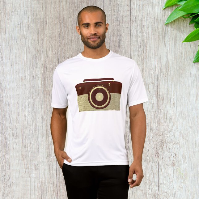Retro Brown och Guld Antique Radio T Shirt (Skapare uppladdad)