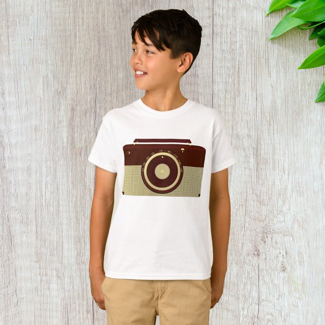 Retro Brown och Guld Antique Radio T Shirt (Skapare uppladdad)