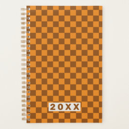 Retro Brown Orange Checkerboard 2026