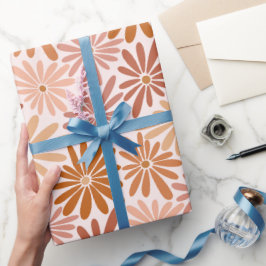 Retro Brownish Daisy Presentpapper