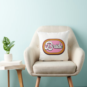 Retro Brud - Retro 70-tals Brud Typografi Kudde