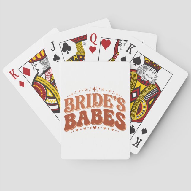 Retro Brudens Tjejer Terrakotta Möhippa Casinokort (Baksidan)