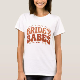 Retro Brudens Tjejer Terrakotta Möhippa T Shirt