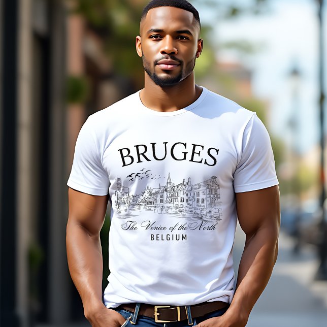 Retro Bruges Belgium – Classic European Cities T Shirt (Skapare uppladdad)