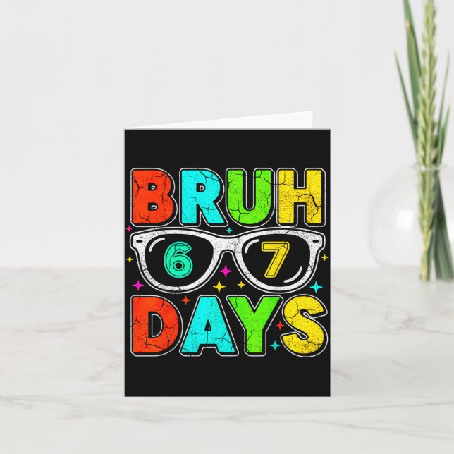 Retro Bruh 67 Days School Humor Cool Boy Sungles  Kort (Framsida)