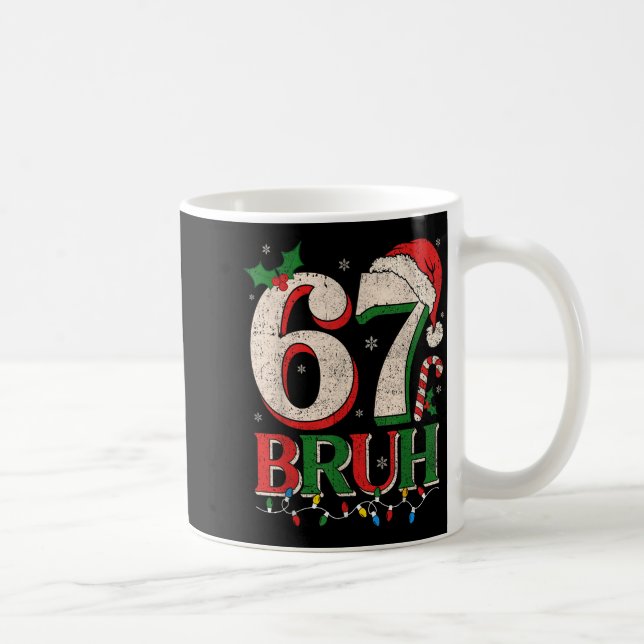 Retro Bruh 67 Six Seven 6 7 Christmas Shirts Men W Kaffemugg (Höger)