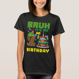 Retro Bruh Det är min 2-års födelsedag Pixel Tårta T Shirt