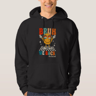 Retro Bruh Funny som säger Meme Back to school Boy Hoodie
