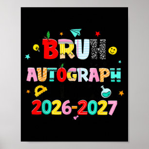 Retro bruh sista dagen autografer lärare sista dag poster