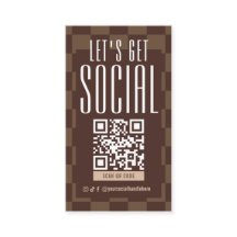 Retro Brun & Beige Sociala Media Skannbar QR-kod