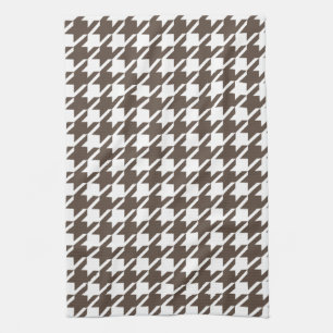 Retro brun Houndstooth kökshandduk