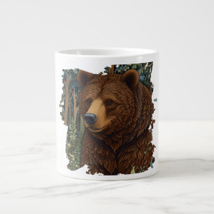 Retro brunbjörnsverk, boho woodland jumbo mugg