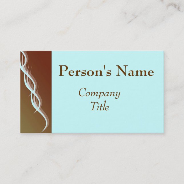 Retro brunt- & blåttvisitkort visitkort (Framsida)