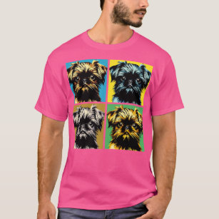 Retro Brussels Griffon Art Cute Puppy T Shirt