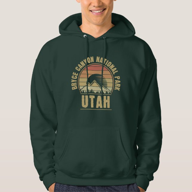 Retro Bryce Canyon nationalpark Utah Hoodie (Framsida)