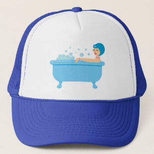 Retro Bubble Bath Girl Truckerkeps