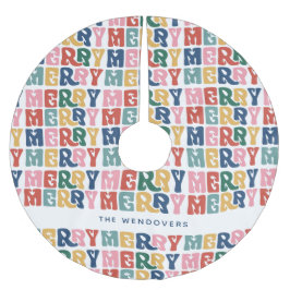 Retro Bubble Brev Anpassningsbar jul Julgransmatta Borstad Polyester