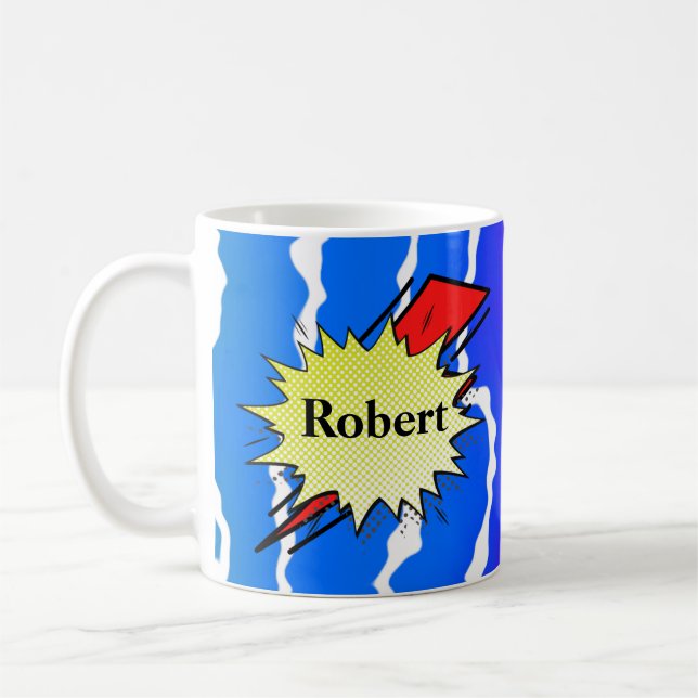 Retro bubble color comic kaffemugg (Vänster)