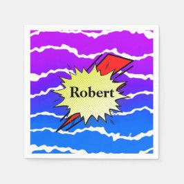 Retro bubble color comic pappersservett