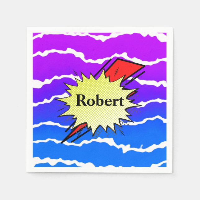 Retro bubble color comic pappersservett (Framsidan)