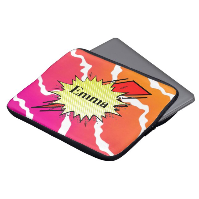 Retro bubble färg tecknad laptop fodral (Framsida topp)