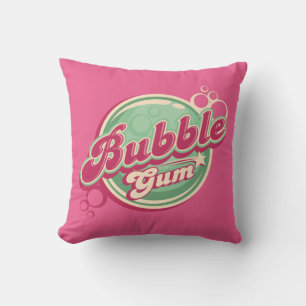 Retro Bubble Gum Design for Birthdays eller School Kudde
