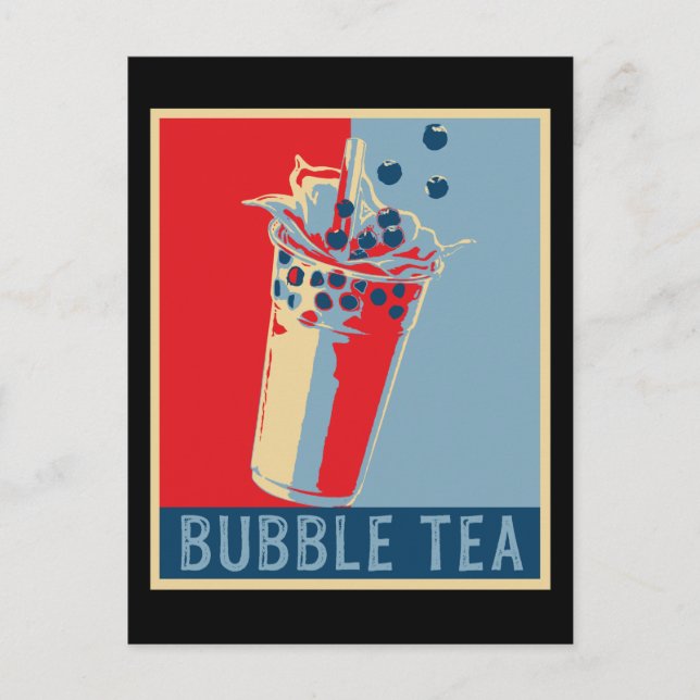 Retro Bubble Tea Gift Manar Bubble Tea Boba Tea Vykort (Framsida)