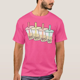 Retro Bubble Tea Shirts Women Boba Mjölk Tea Shirt T