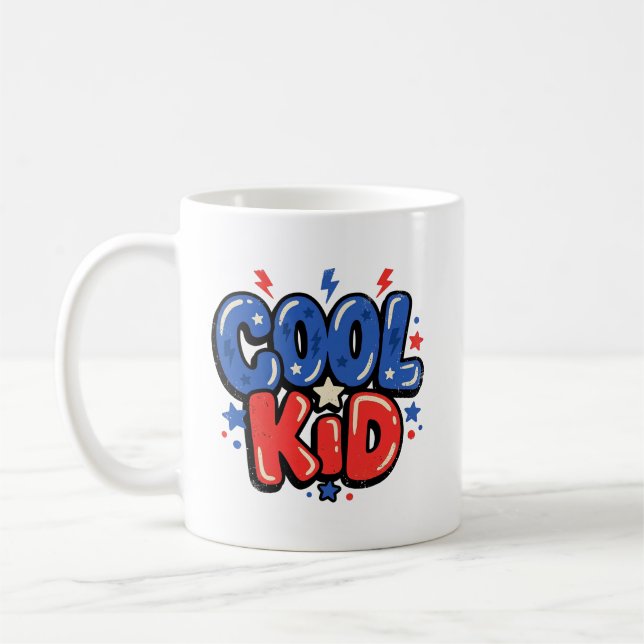 Retro Bubble Typografi för Coola Kids Kaffemugg (Vänster)