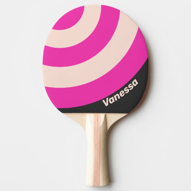 Retro Bubblegum Cirkelrand med namn Pingisracket (Framsidan)
