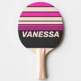 Retro Bubblegum Horizon Randig med namn Pingisracket