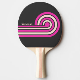 Retro Bubblegum Lockiga Ränder med Namn Pingisracket