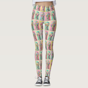 Retro Bubblegum maskin Leggings