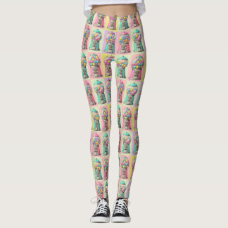 Retro Bubblegum maskin Leggings