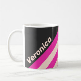 Retro Bubblegum Ränder med Namn Kaffemugg