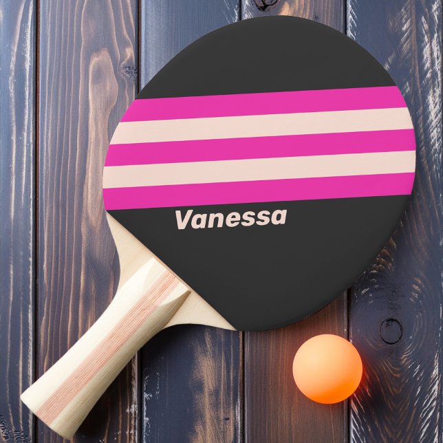 Retro Bubblegum Ränder med Namn Pingisracket (Skapare uppladdad)