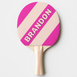Retro Bubblegum Tjocka Ränder med Namn Pingisracket