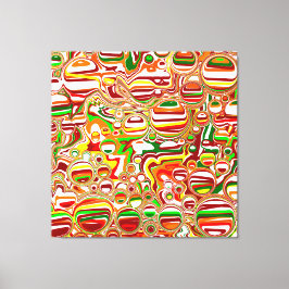 Retro Bubbles Abstrakt Modern Art Canvastryck