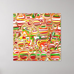 Retro Bubbles Abstrakt Modern Art Canvastryck