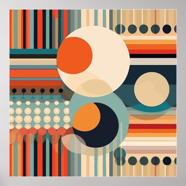 Retro Bubbles Circles and Rand Poster (Framsidan)