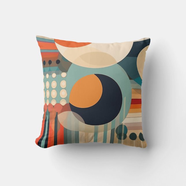 Retro Bubbles Circles och Rand 338 Kudde (Framsida)