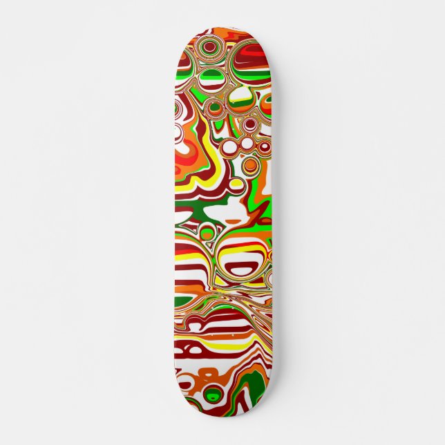 Retro Bubbles Digital Art    Mini Skateboard Bräda 18,5 Cm (Framsida)