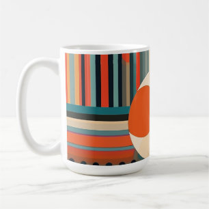 Retro Bubblor Cirklar och Ränder 338 Kaffemugg