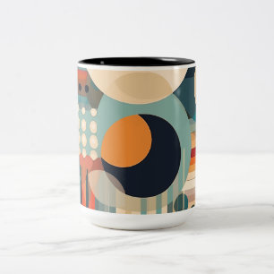 Retro Bubblor Cirklar och Ränder 338 Två-Tonad Mugg