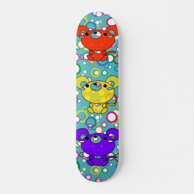 Retro-bubblor med Tecknad Skateboard Dek (Framsida)