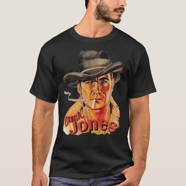 Retro Buck Jones with Cigarette Classic T-Shirt (Framsida)