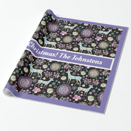 Retro Bucks och Lavender Wrapping Papper Presentpapper